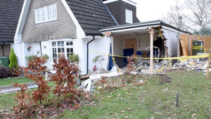 The wreckage of the child's bedroom after the car careered into the house