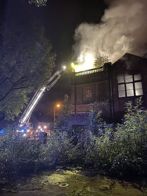 The derelict building fire in Bilston. Photo: Wayne Little