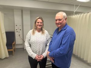 Alex Jones and her dad. Alex has spoken about how her nan Connie Titchen survived Covid.