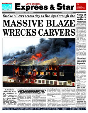 How the Express & Star reported the fire which destroyed the building
