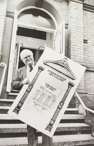 For the first time in several years, Kidderminster Art Gallery had a direct entrance to the street. Pictured on December 3, 1985, is Michael Dwight who was in charge of the gallery. 