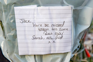 Floral tributes have been left at the scene 