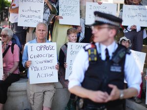 Supporting image for story: Protesters gather in support of banned Palestine Action in central London