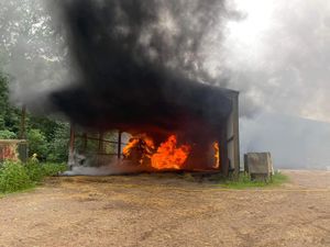 Supporting image for story: 'Keep windows closed' warning as crews battle 'serious' barn fire near Bridgnorth