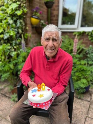 George celebrating his 90th birthday