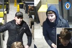Police want to speak to the two people pictured after an assault at McDonald's Brierley Hill