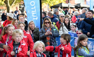 Spectators at the Oswestry 10K run