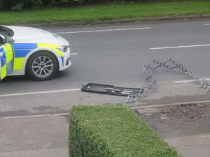 Police used a stinger to halt a silver Citroen. Photo: David Evans