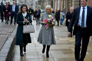 The Duchess of Cornwall was handed gifts on her visit 