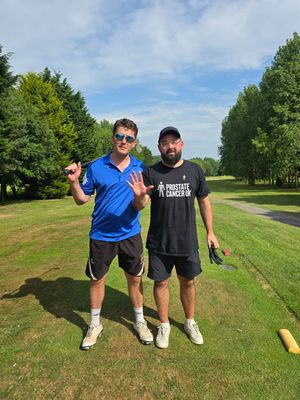 Charles and Tom as they begin their fifth round of the day