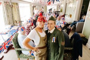 Supporting image for story: In pictures: Care homes celebrate VE Day in style with celebratory lunches and entertainment