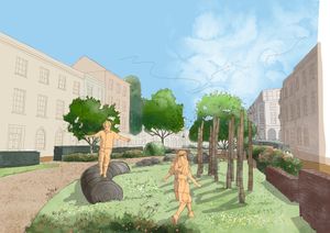 An artist’s impression of the planned Linear Park.