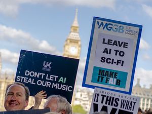 Music creators and politicians take part in a protest calling on the Government to ditch plans to allow AI tech firms to steal their work without payment or permission, on the Albert Embankment, opposite the Houses of Parliament in London, where Parliamentary MPs are debating the Data (Use and Access) Bill