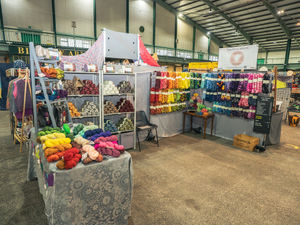 Colourful stalls at the Stafford Wool Gathering. Photo: Ian Knight / Z70 Photography