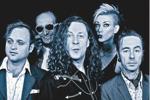 The latest line-up of The Wonder Stuff, including frontman Miles Hunt, centre, the only original member left in the band