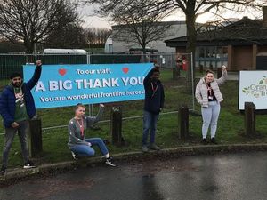 Supporting image for story: 'A big thank you – you are wonderful frontline heroes' – students display giant banner to thank Telford college staff