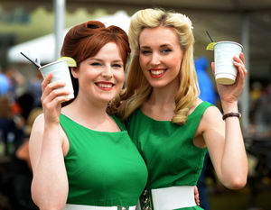 Abbi Baker and Beth Berwick-Lowe from group Bluebird Belles, who provided entertainment