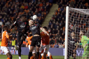 Cedric Kipre of West Bromwich Albion heads over the bar from close range. (Photo by Adam Fradgley/West Bromwich Albion FC via Getty Images).