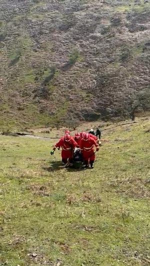 Photos from the rescue, from Church Stretton Fire Station