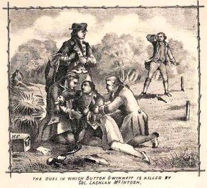 The Duel in which Button Gwinnett is killed by Col. Lachlan McIntosh