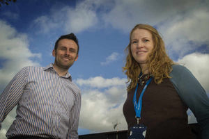 Mike Evanson with Dr Emma Lawrence.