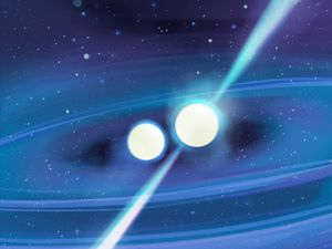 Supporting image for story: Neutron stars locked in orbit ‘could shed light on universe’s biggest mysteries’