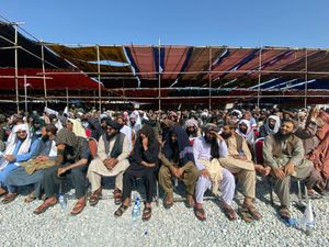 Supporting image for story: Taliban celebrate three years in power with parade at former US air base