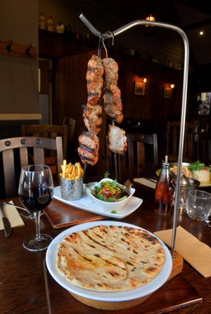 LAST COPYRIGHT SHROPSHIRE STAR STEVE LEATH 01/04/2022..Pic in Woodseaves near Newport for a food review at The Cock Inn. Pork Souvlaki..