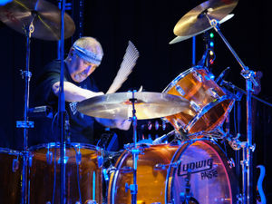 Drummer Steve of Fred Zeppelin at The Edge Arts Centre. Photo: Tom Foxall