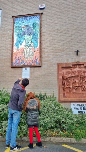 Scarlet-Rose Owen and her dad outside of the Mayfair Centre