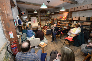 The first open mic poetry evening gets underway at the Poetry Pharmacy, 36 High Street, Bishops Castle