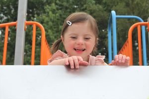 Amelia Thompson having fun at the play park