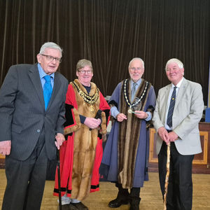 Dr Revd Roger Brown with Cllr Phil Owen, Cllr Revd William Rowell and Dr Tony Harvey