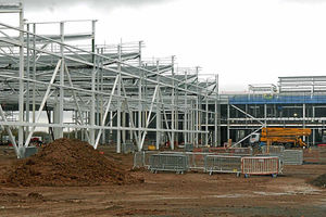 The framework is going up on the site of the new JLR plant