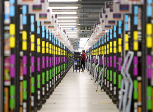 Millions of items as far as the eye can see at the Amazon warehouse in Rugeley