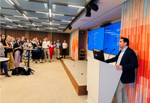 Gurjit Jagpal, head of the Goldman Sachs Birmingham office, speaking at the event celebrating the end of the latest Goldman Sachs 10,000 Small Businesses (10KSB) UK programme