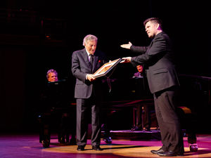 Supporting image for story: Tony Bennett presented plaque to celebrate 10th Birmingham appearance - in photos