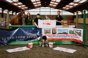 At Lloyd Farm Arena, a new equestrian centre opening in Market Drayton, is and hosting a charity fundraiser this weekend. Pictured from left with Guinda the horse: Ondine King, Mike Yates, Maria Jones, of Midlands Air Ambulance, and Nick Partridge