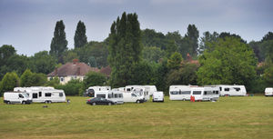 Around 25 caravans are on the fields at the back of Warstones Primary School