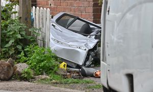 A people carrier and a car crashed in Perton, next to Brownies Nursery.