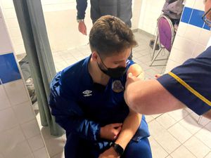 Luke Leahy, one of Salop's star performers this season, gets his booster shot