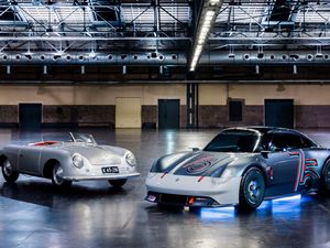 Supporting image for story: Porsche marks 75 years of sports cars with Vision 357 concept