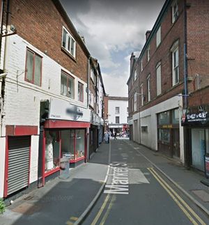 Market Street is currently filled with scaffolding, but this photo from 2018 shows what it normally looks like today. Photo: Google