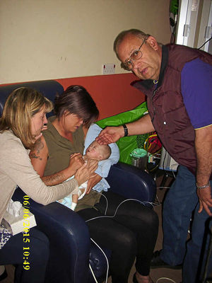 Grandparents David and Suzanne, mother and baby