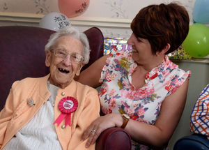 Betty alongside manager Leah Unit