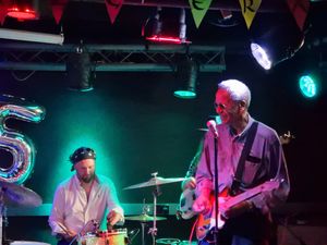 Blues master Steve Ajao on stage at Katie's