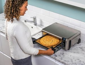 The Foodi can stand upright when you've finished with it to save space