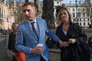 Jon Platt arrives at the Supreme Court in central London with his wife Sally