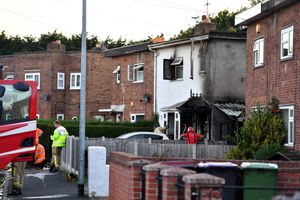 The damaged house after the fire had been put out