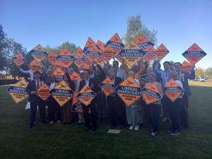 The Liberal Democrats celebrate their storming election victory in Shropshire. Picture: LDRS
